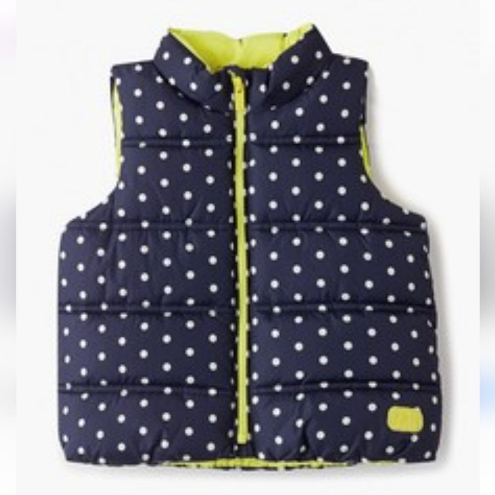 Baby GAP Toddler Navy Polkadot Puffer Vest, Sz 5 Toddler